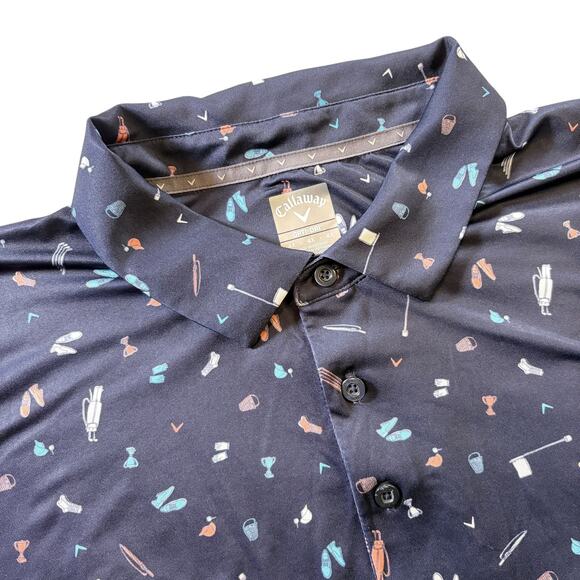 Callaway Men's Opti-Dri Golf Shirt All Over Golf Pattern - 4X - Picture 1 of 6